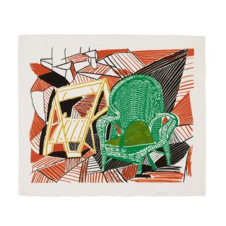 David Hockney - Two Pembroke Studio Chairs, from Moving Focus