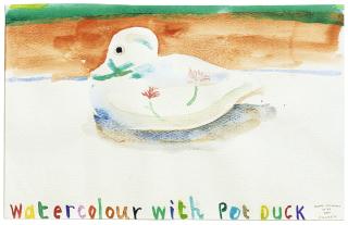 David Hockney - Watercolour With Pot Duck