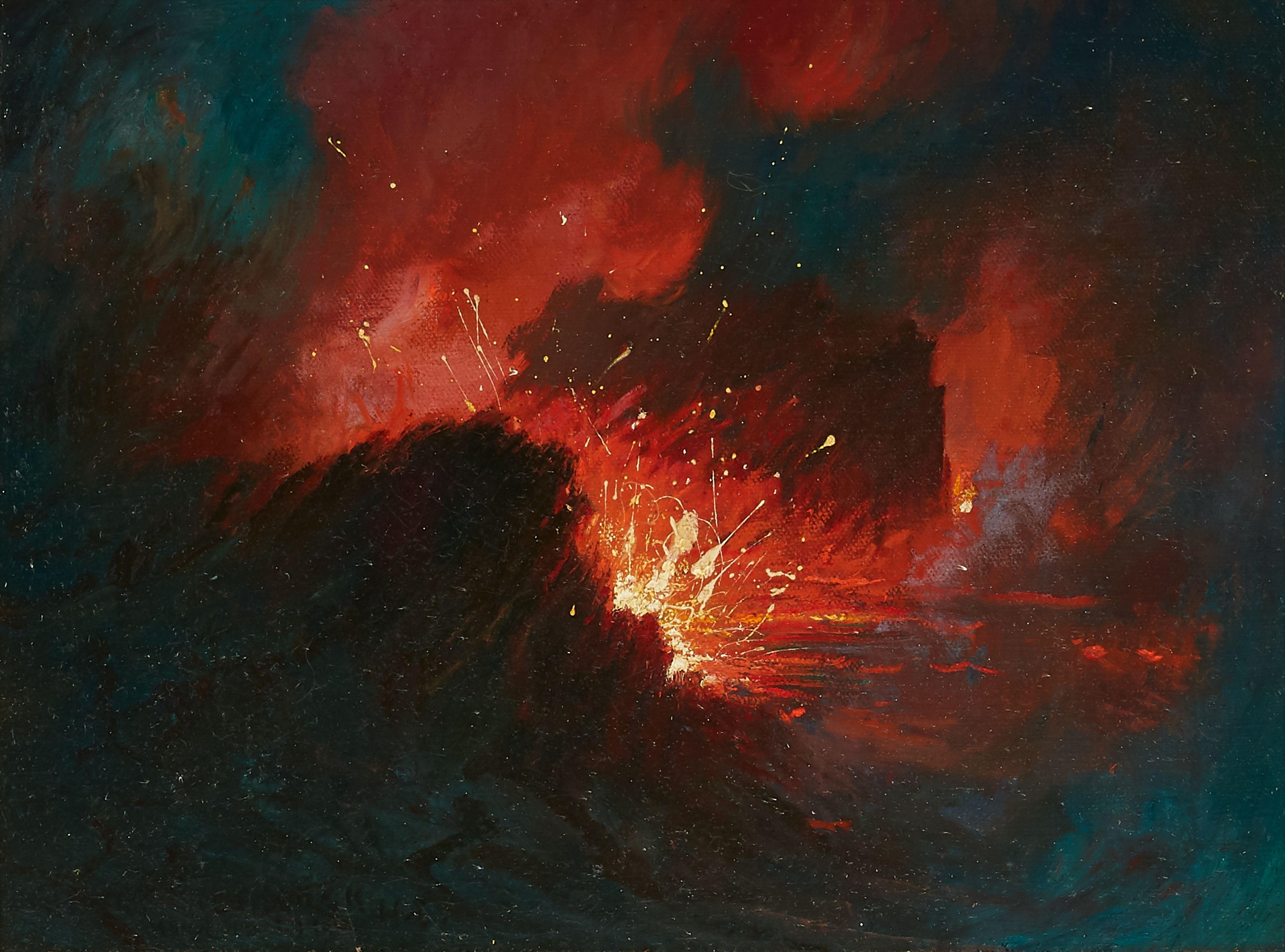 David Howard Hitchcock - Eruption at Kilauea