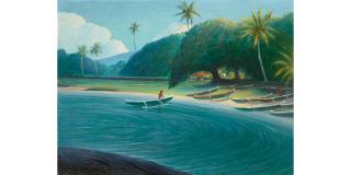 David Howard Hitchcock - Fishing Fleet on the Beach at Hōnaunau, Kona, Hawaiʻi