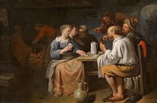 David Iii. Ryckaert - Interieur mit Kartenspielenden.