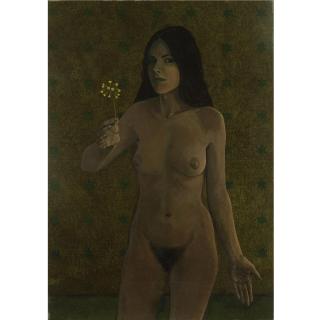 David Inshaw - Girl Holding A Cowslip