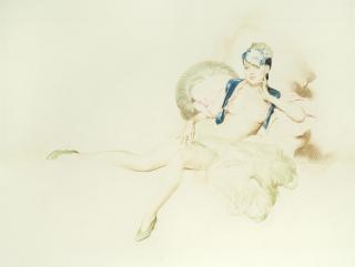 David Jagger R.O.I. - Reclining Nude with Ostrich Feather