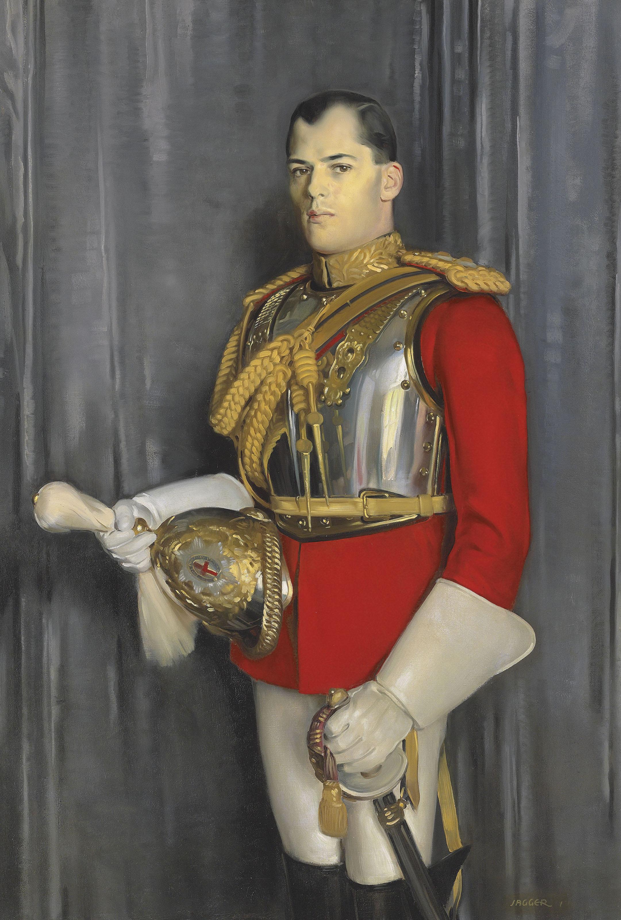 David Jagger - Portrait of Sir Maurice John Pierce Lacy, 2nd Bt. (1900-1965), in the uniform of the Life Guards