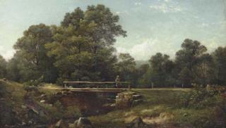 David Johnson - Old Kate\'s Bridge, Rifton Glen, Ulster County, New York