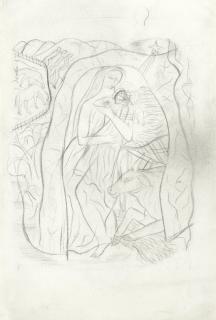 David Jones C.H., C.B.E. - Study for Nativity with Beasts and Shepherds