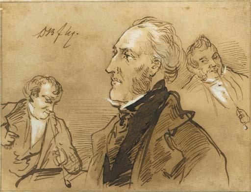 David Joseph Bles - A collection of twelve drawings, pencil, black and red chalk and brush and brown ink depicting portraits, genre scenes and figure studies, the majority signed with initials, all unframed