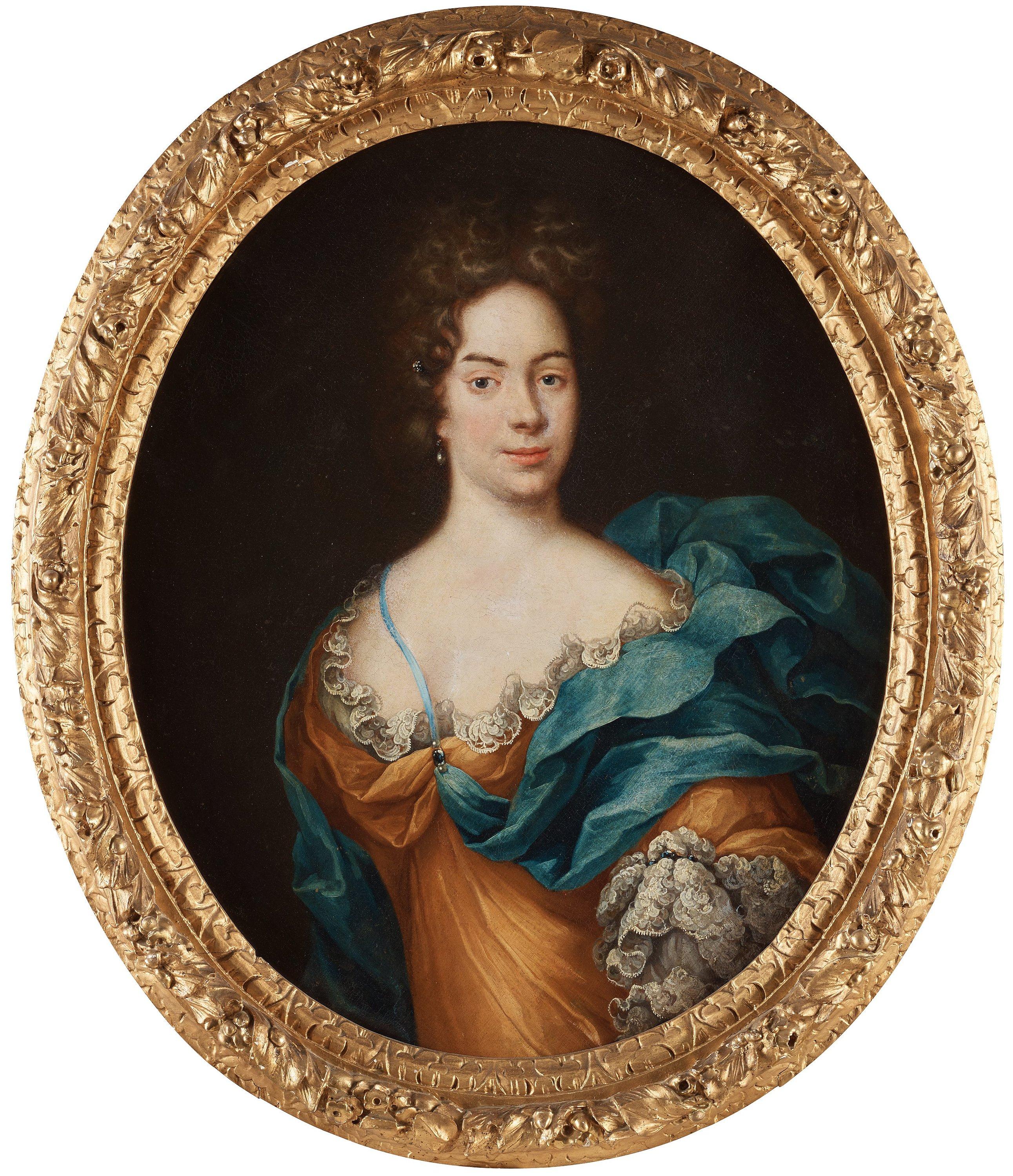 David Klöcker Ehrenstrahl - Young lady with a blue cloak