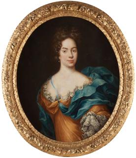 David Klöcker Ehrenstrahl - Young lady with a blue cloak