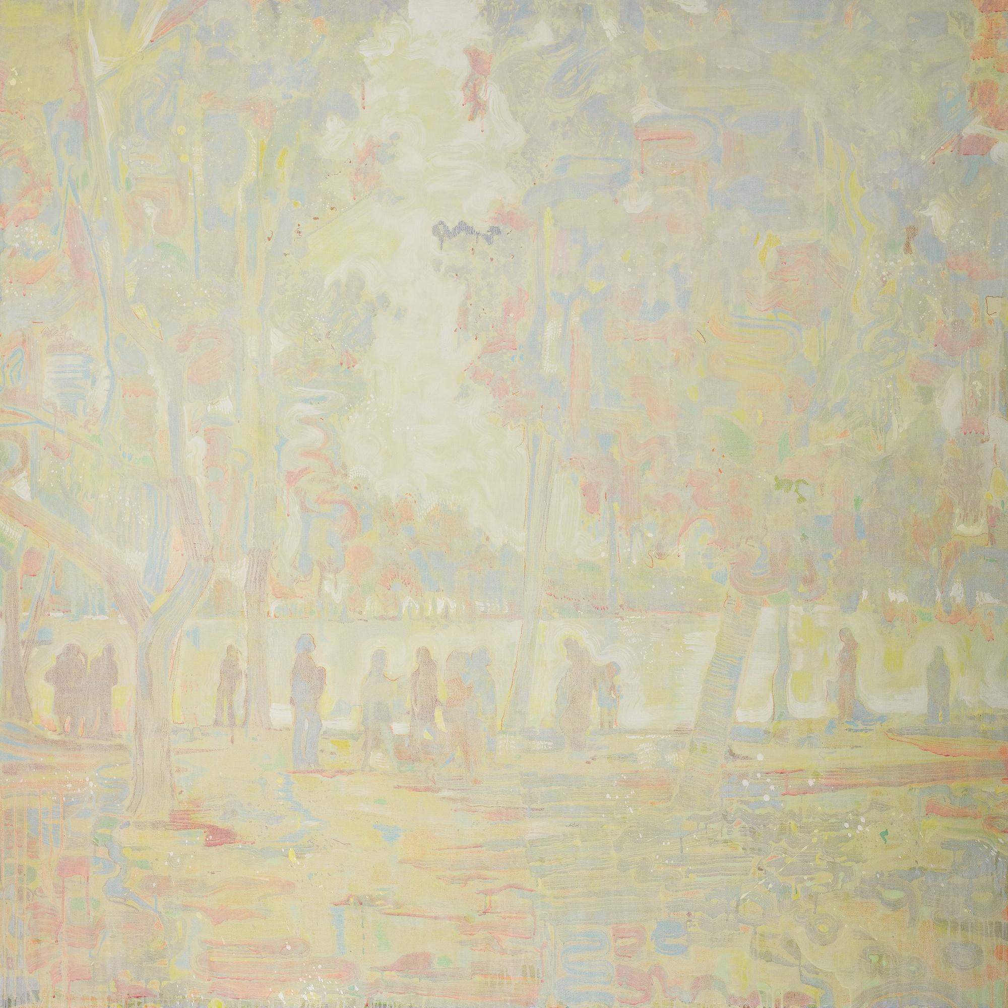 David Korty - Untitled (Mexico Park/Figures Walking Beneath Trees)