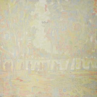 David Korty - Untitled (Mexico Park/Figures Walking Beneath Trees)