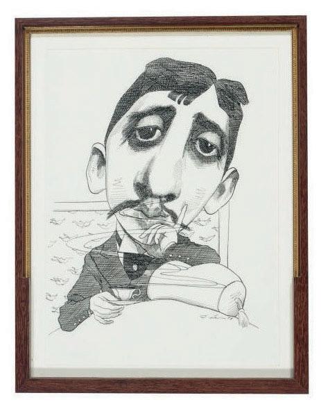David Levine - Portrait of Marcel Proust