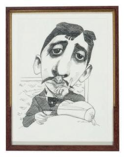 David Levine - Portrait of Marcel Proust
