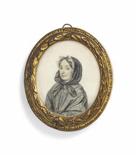 David Loggan - Mrs A. Harrison, In Embroidered Shawl, Wearing Black Head Scarf Edged With Lace, Tied Under Her Chin