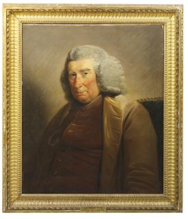 David Martin - Portrait of Alexander Keith of Dunnottar and Ravelstoun (1705-1792), half-length, in a brown waistcoat and beige coat