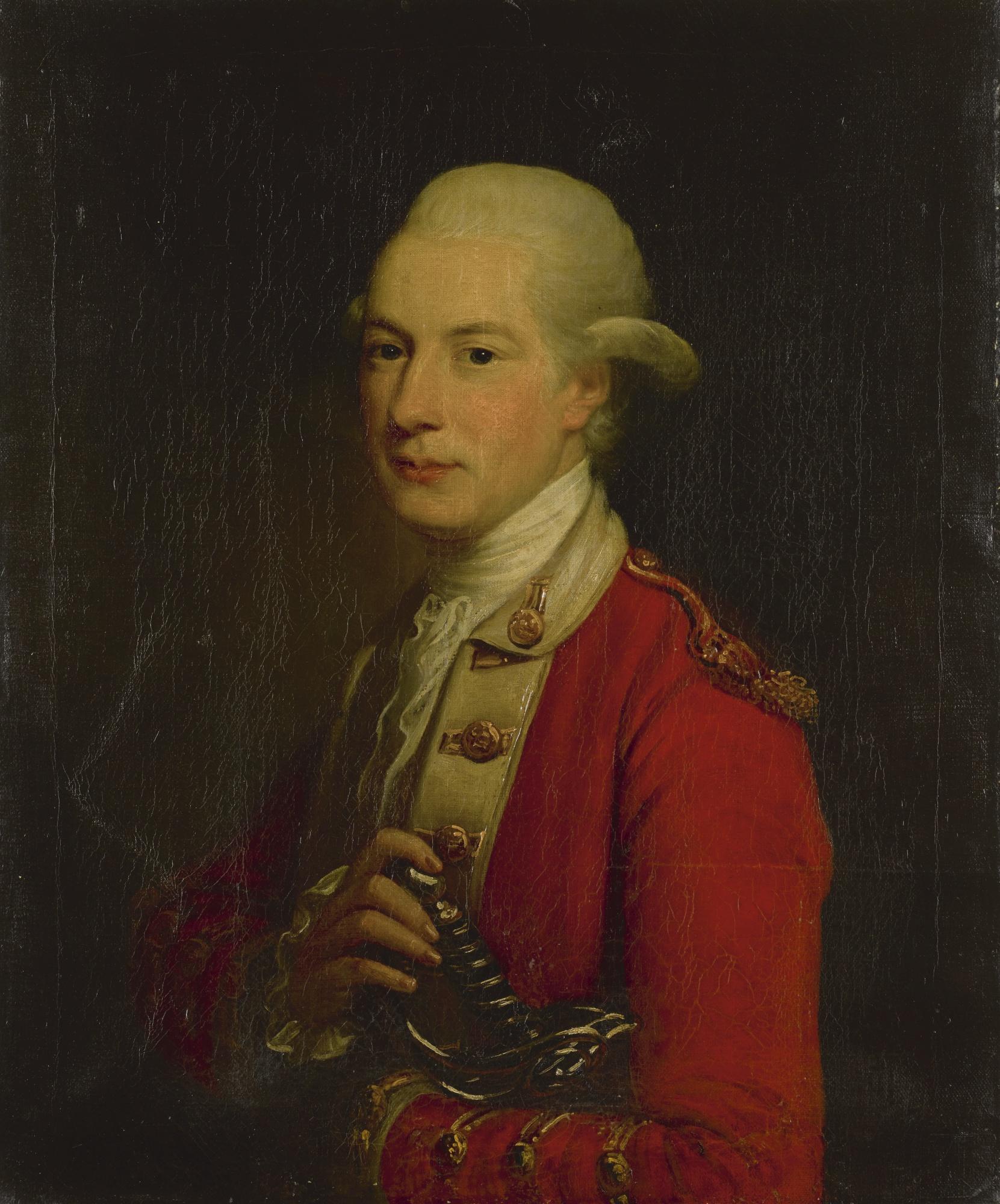 David Martin - Portrait Of General Sir David Leslie (D. 1838), Half-Length, Wearing Uniform, Holding His Sword
