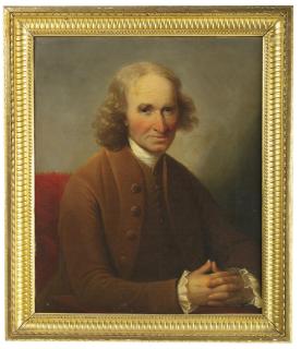 David Martin - Portrait of John Hume of Ninewells (1709-1786), half-length, in a brown waistcoat and coat