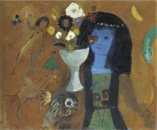 David Mcclure, A.R.S.A. - Paola, owl and doll