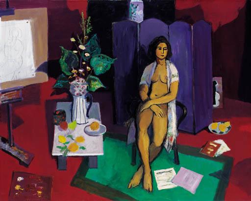 David Mcclure, R.S.A., R.S.W. - Figure in an Interior