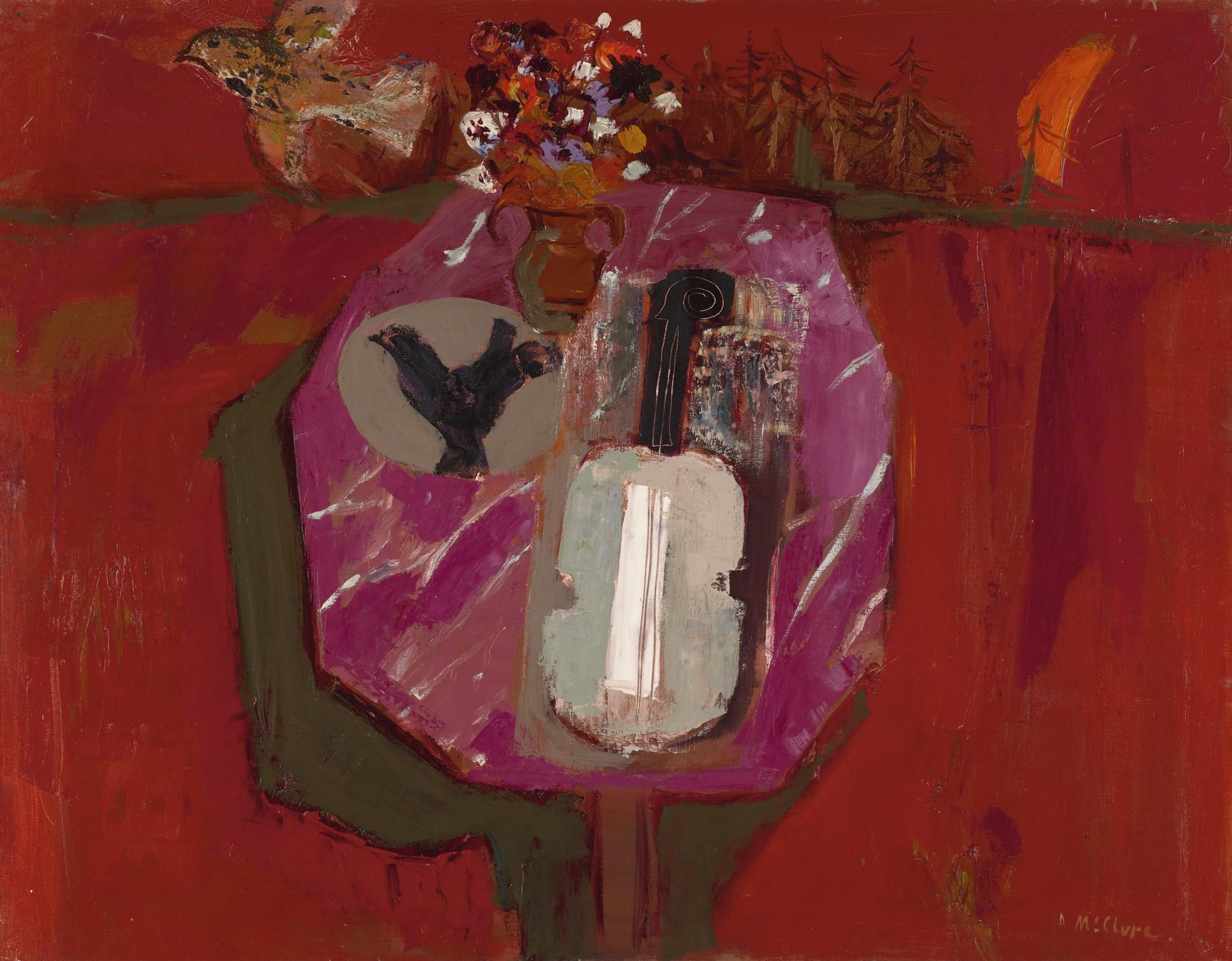 David Mcclure, R.S.A., R.S.W. - Still Life In A Landscape