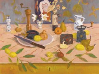 David Mcclure, R.S.A., R.S.W. - Still Life With Japanese Print