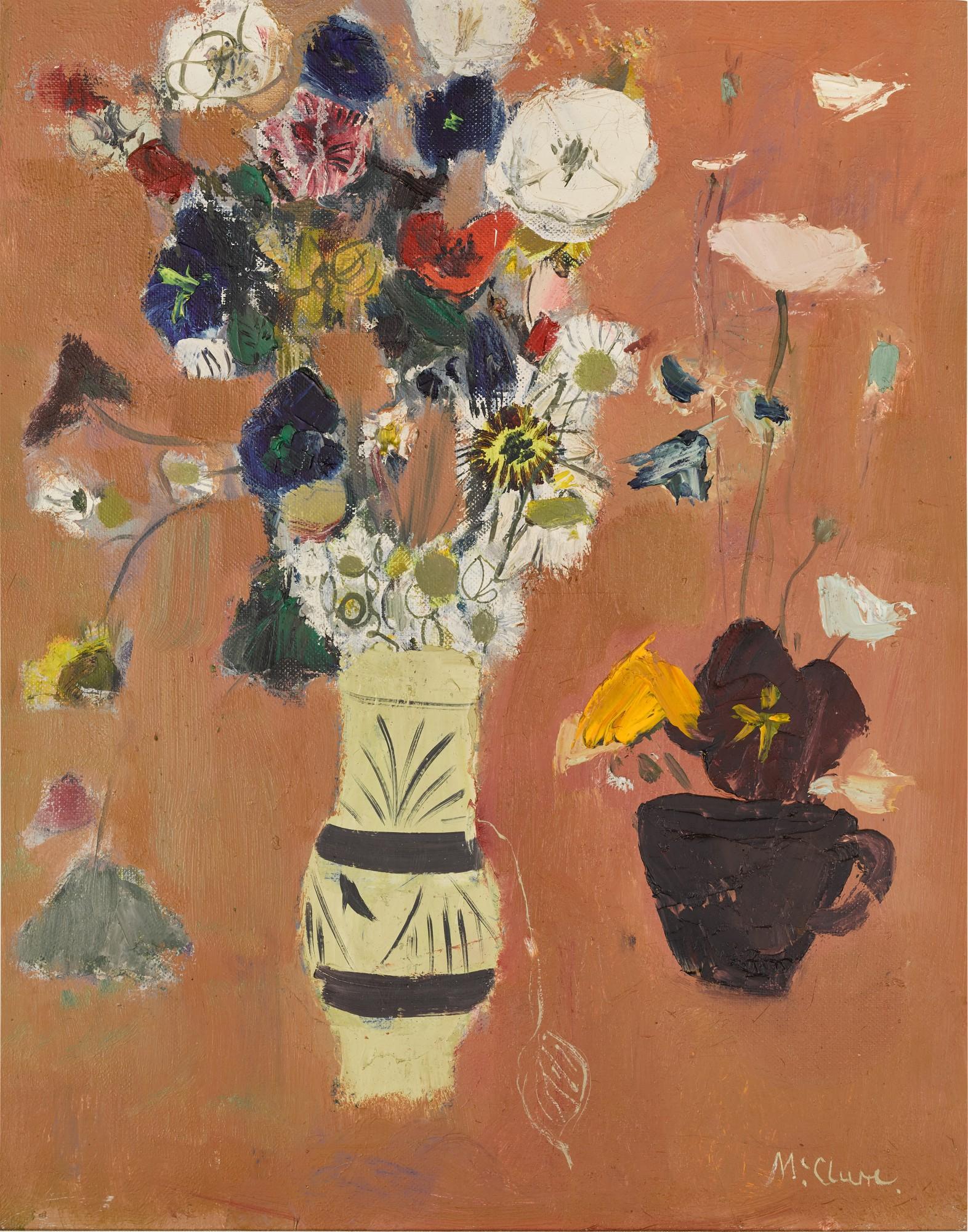 David McClure, R.S.A., R.S.W. - Vase of Flowers with Cup