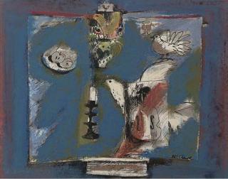 David McClure, R.S.A., R.S.W. - White Bird With Candlestick