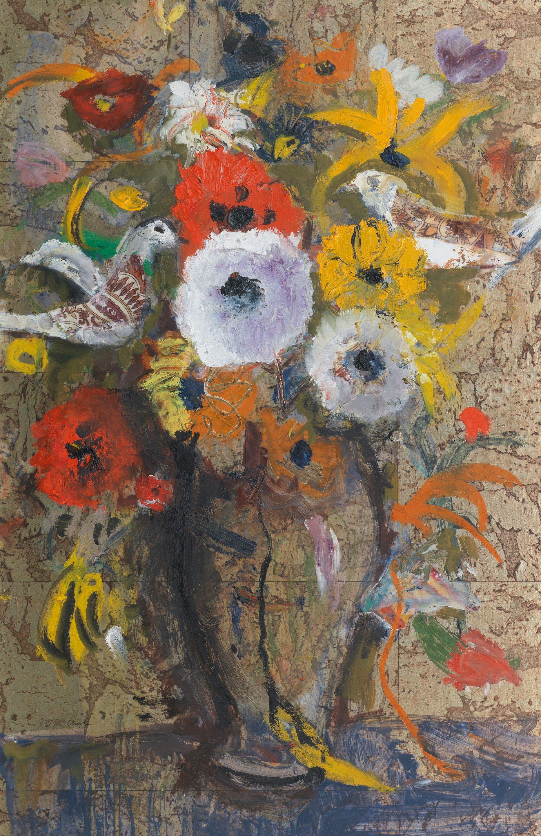 David McClure RSA RSW RGI - A Flurry of Birds and Flowers