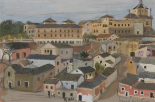 David McClure RSA RSW RGI - Hospital and square, Toledo, 1952