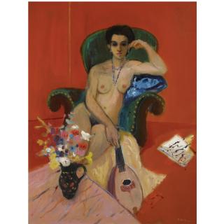 David McClure - Nude With Mandolin