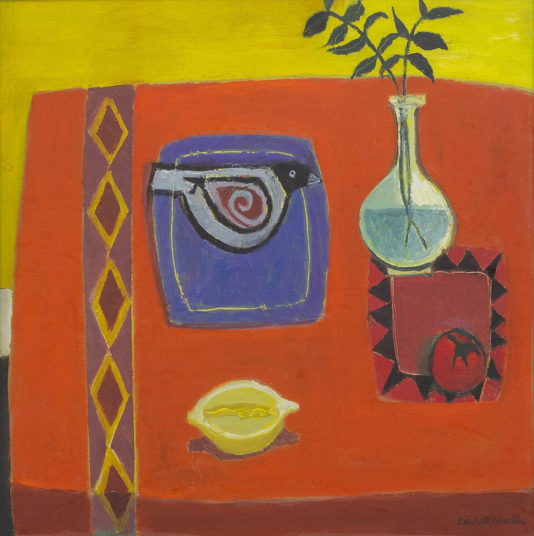 David McLeod Martin RSW RGI SSA - Cut Lemon and Ceramic Bird