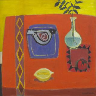 David McLeod Martin RSW RGI SSA - Cut Lemon and Ceramic Bird