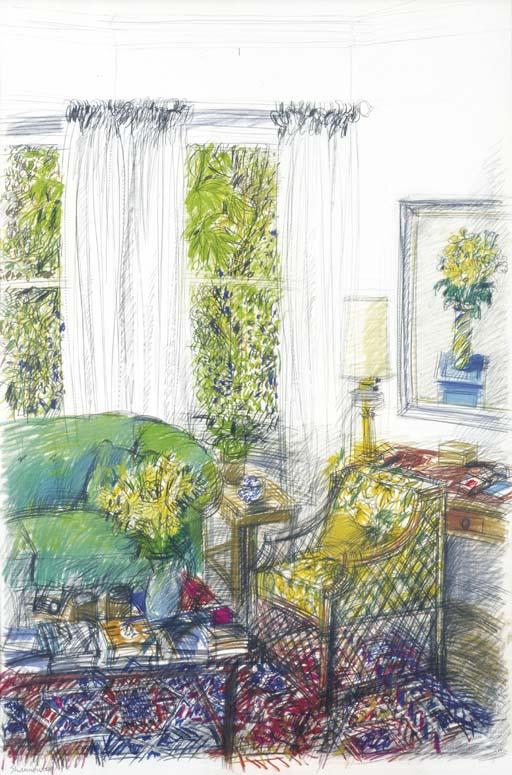 David Michael Shannon - Interior With Green Sofa I