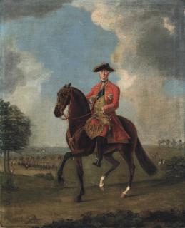 David Morier - An equestrian portrait of King George III (1738-1820), reviewing the troops