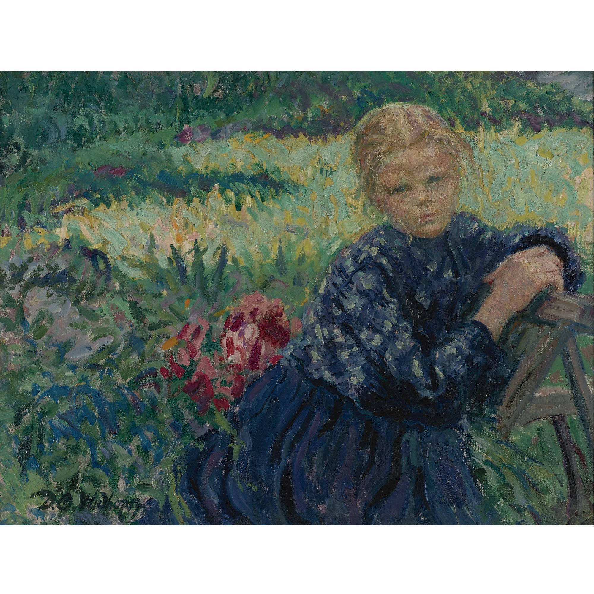 David Osipovich Widhopff - Girl Seated In A Garden