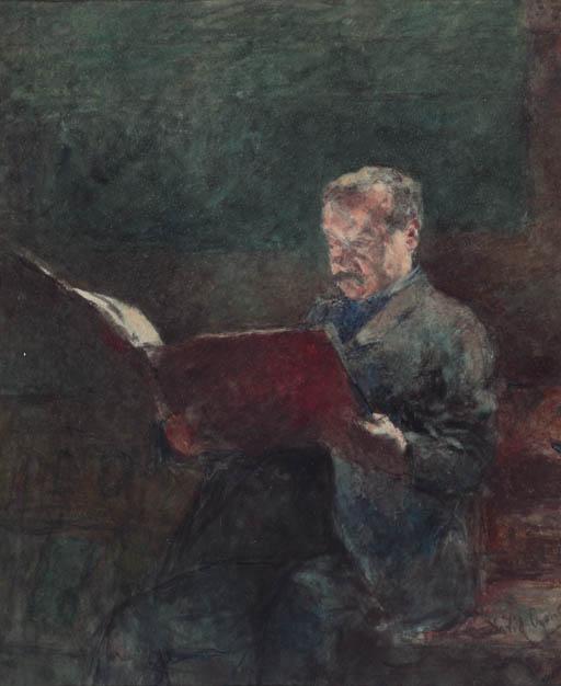 David Oyens - De lezer: Pieter Oyens looking at an album