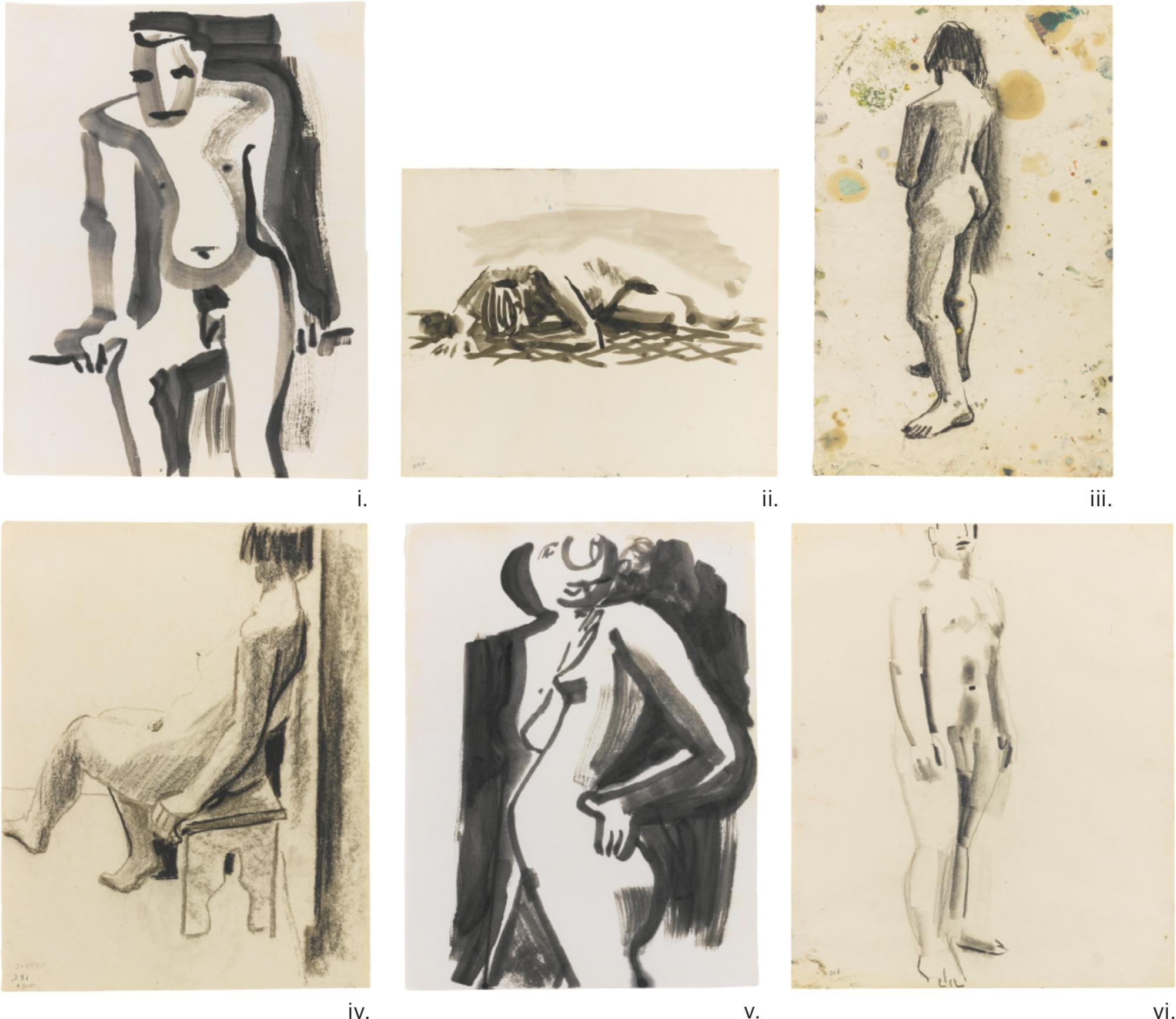 David Park - Untitled (Nude Female Studies) [Six Works]