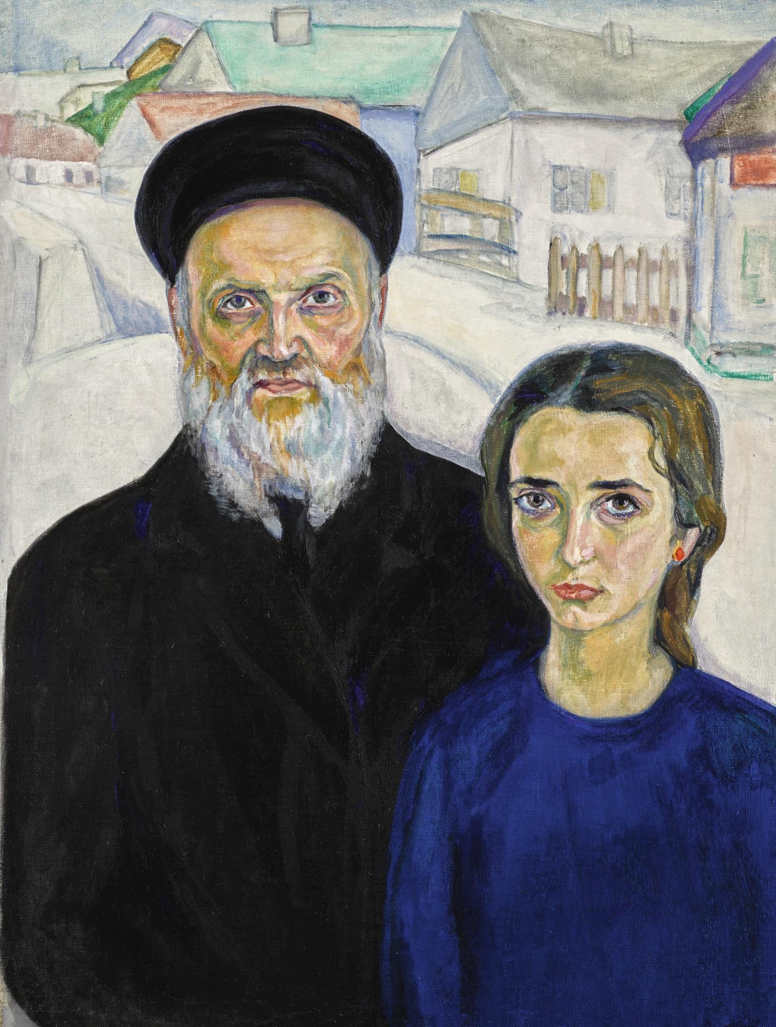 David Petrovich Shterenberg - Portrait Of The Artist\'S Father And Sister (Pinchas And Malka Shterenberg)