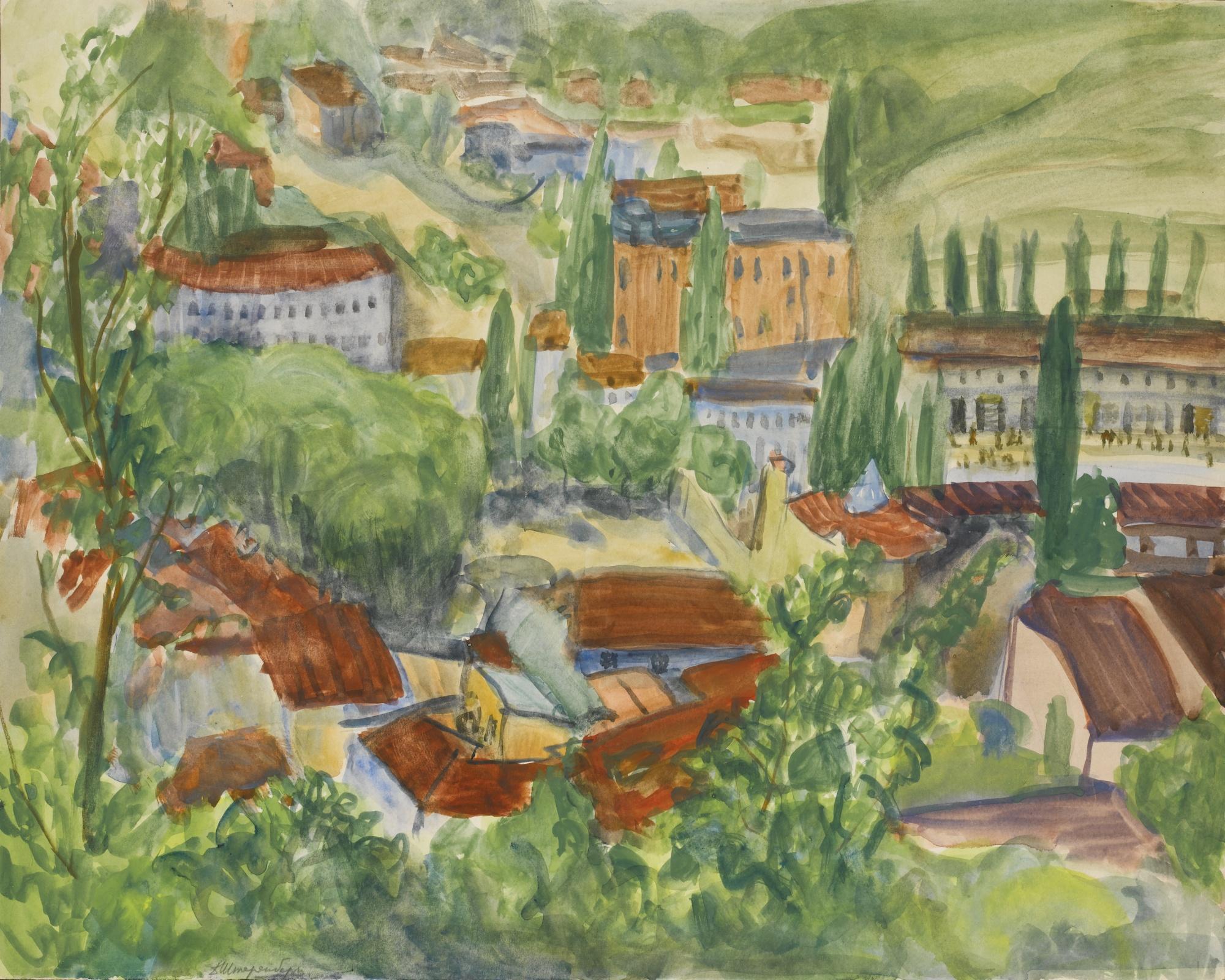 David Petrovich Shterenberg - Red Roofs, Southern Town