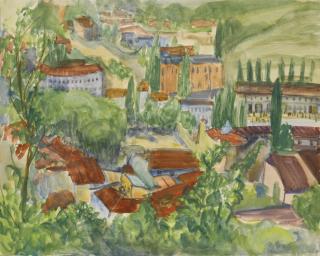 David Petrovich Shterenberg - Red Roofs, Southern Town