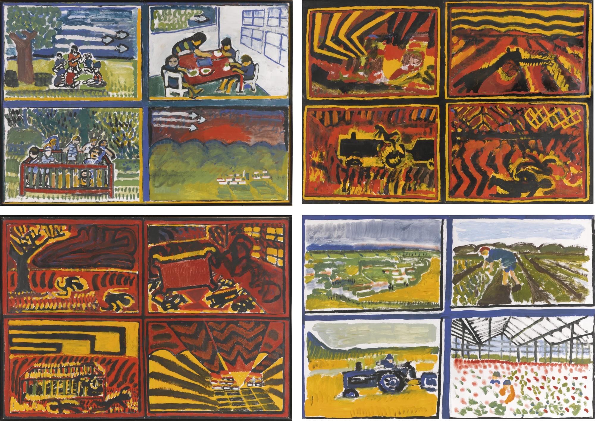 David Reeb - Bombed Kibbutz (After A J.N.F. Information Brochure)