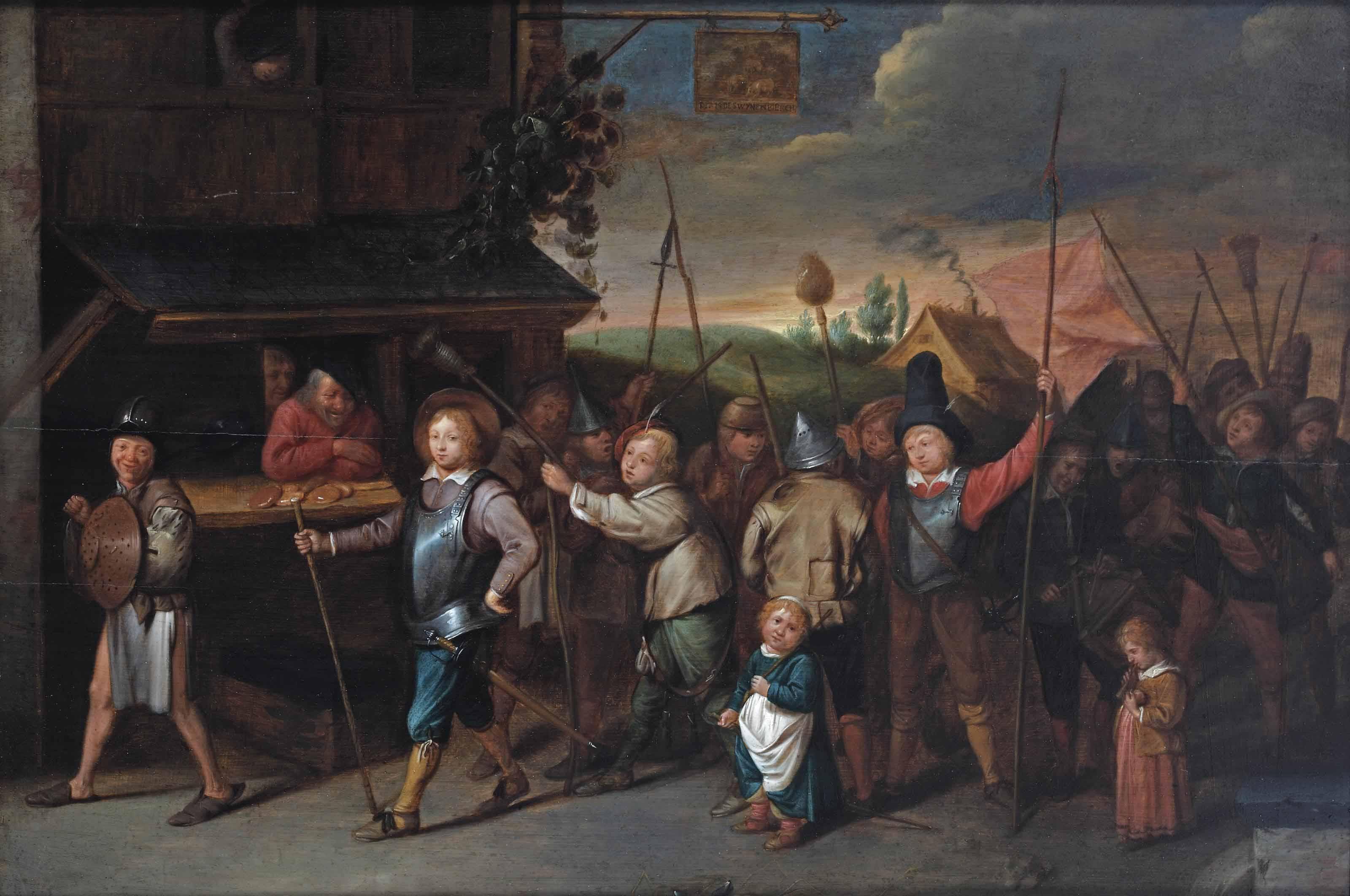 David Rijckaert III - A parade of children dressed up as soldiers and making music