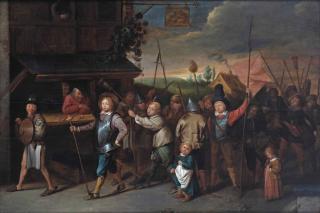 David Rijckaert III - A parade of children dressed up as soldiers and making music
