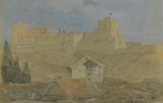 David Roberts, R.A. - A View Of L\'Alhambra Across The Roof Tops, Granada, Spain