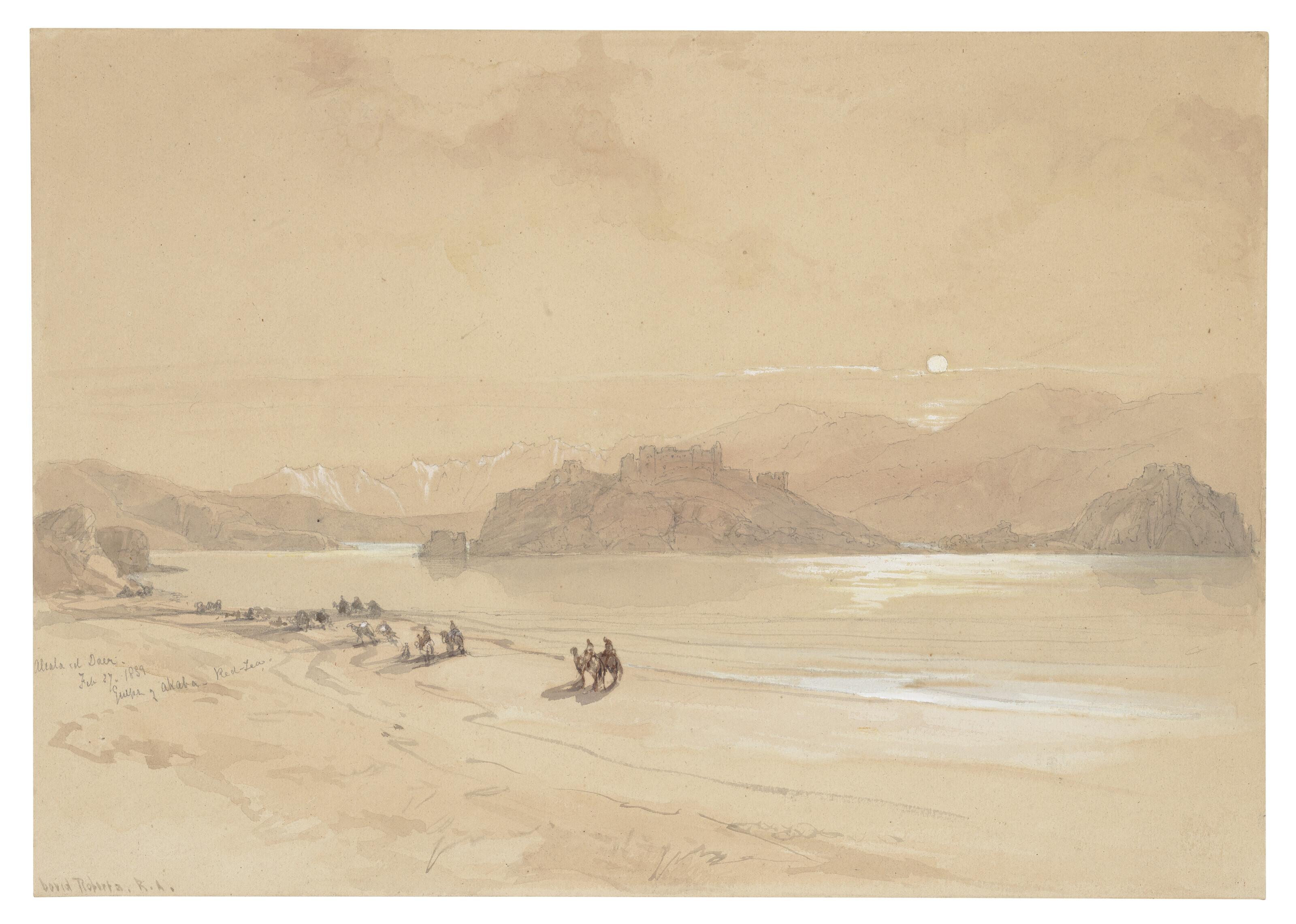 David Roberts, R.A. - Alcala al Dair, Gulf of Aqaba