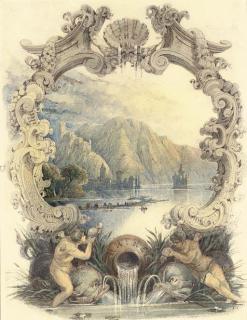 David Roberts, R.A. - An Illustration For \'The Pilgrims of The Rhine\': Kaub, Gutenfels And Pfalz