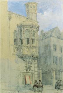 David Roberts, R.A. - An Oriel Window, Coblenz, Germany