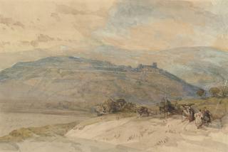 David Roberts, R.A. - Distant view of Sebaste, Ancient Samaria