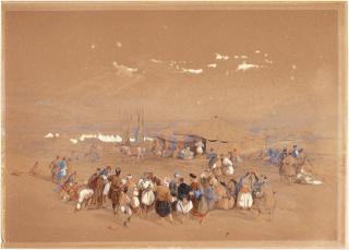 David Roberts, R.A. - Encampment Of Pilgrims At Jericho