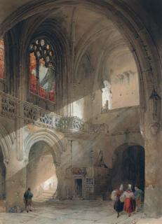 David Roberts, R.A. - Interior of The Church of St. Saveur, Caen